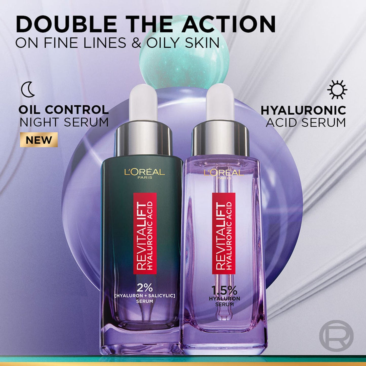 LOréal Paris Revitalift Hyaluronic Acid Oil Control Serum 2% Hyaluronic Salicylic Acid, Shine Free