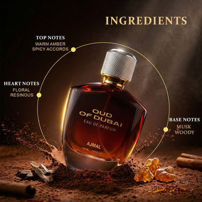 Ajmal India Oud Of Dubai Eau De Parfum Long Lasting Luxury Oud Fragrance, Rich Woody Perfume For Men