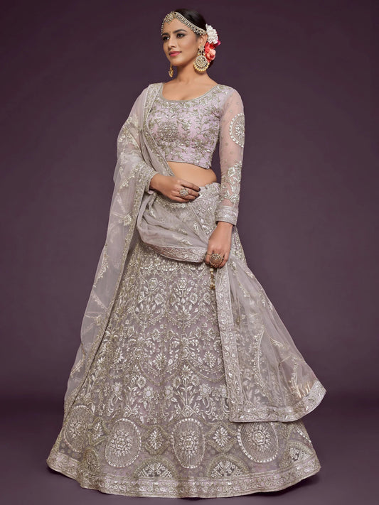 Tulsi Art Stunning Mauve Dori Work Soft Net Party Wear Lehenga Choli