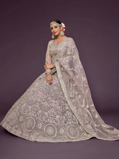 Tulsi Art Stunning Mauve Dori Work Soft Net Party Wear Lehenga Choli