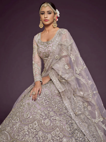Tulsi Art Stunning Mauve Dori Work Soft Net Party Wear Lehenga Choli