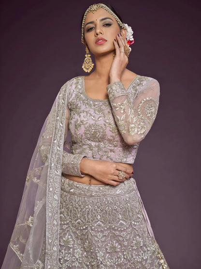 Tulsi Art Stunning Mauve Dori Work Soft Net Party Wear Lehenga Choli
