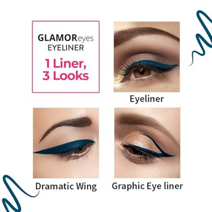 Nykaa Glamoreyes Waterproof & Smudgeproof Coloured Natural Liquid Eyeliner - Blue