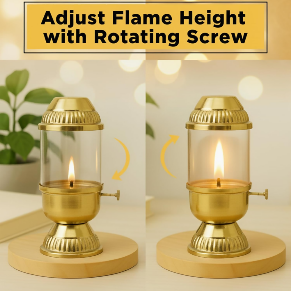 CraftVatika Pure Brass Akhand Diya