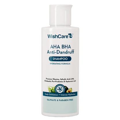 WishCare Hydrating AHA BHA Anti Dandruff Shampo-Reduces Flakes & Itchiness-100% Dandruff Reduction