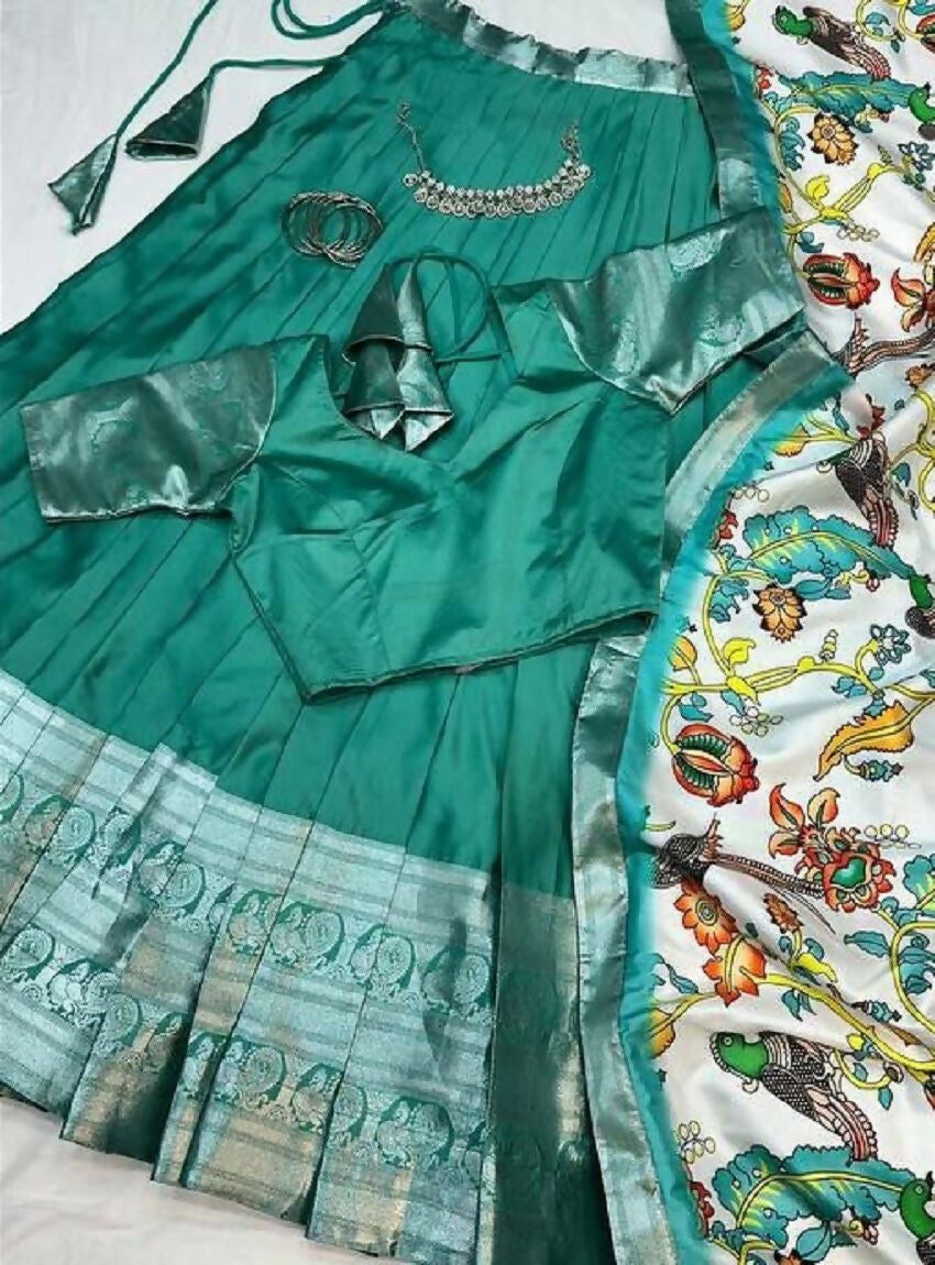 Teeya Creation New Latest Trendy Stylish Lehenga Choli Set - Teal