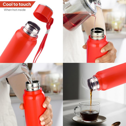 Cello Puro Steel-X Benz 900 Inner Steel Insulated Water Bottle - Red