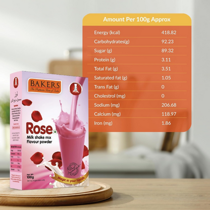 BAKERS Premium Milk Shake Mix - Vanilla, Rose, Pista & Strawberry