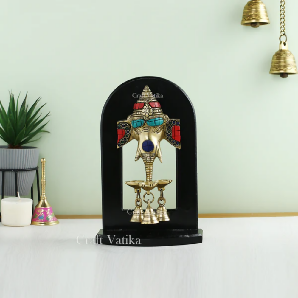 CraftVatika Handwork Ganesha Wall Hanging With Oil Lamp