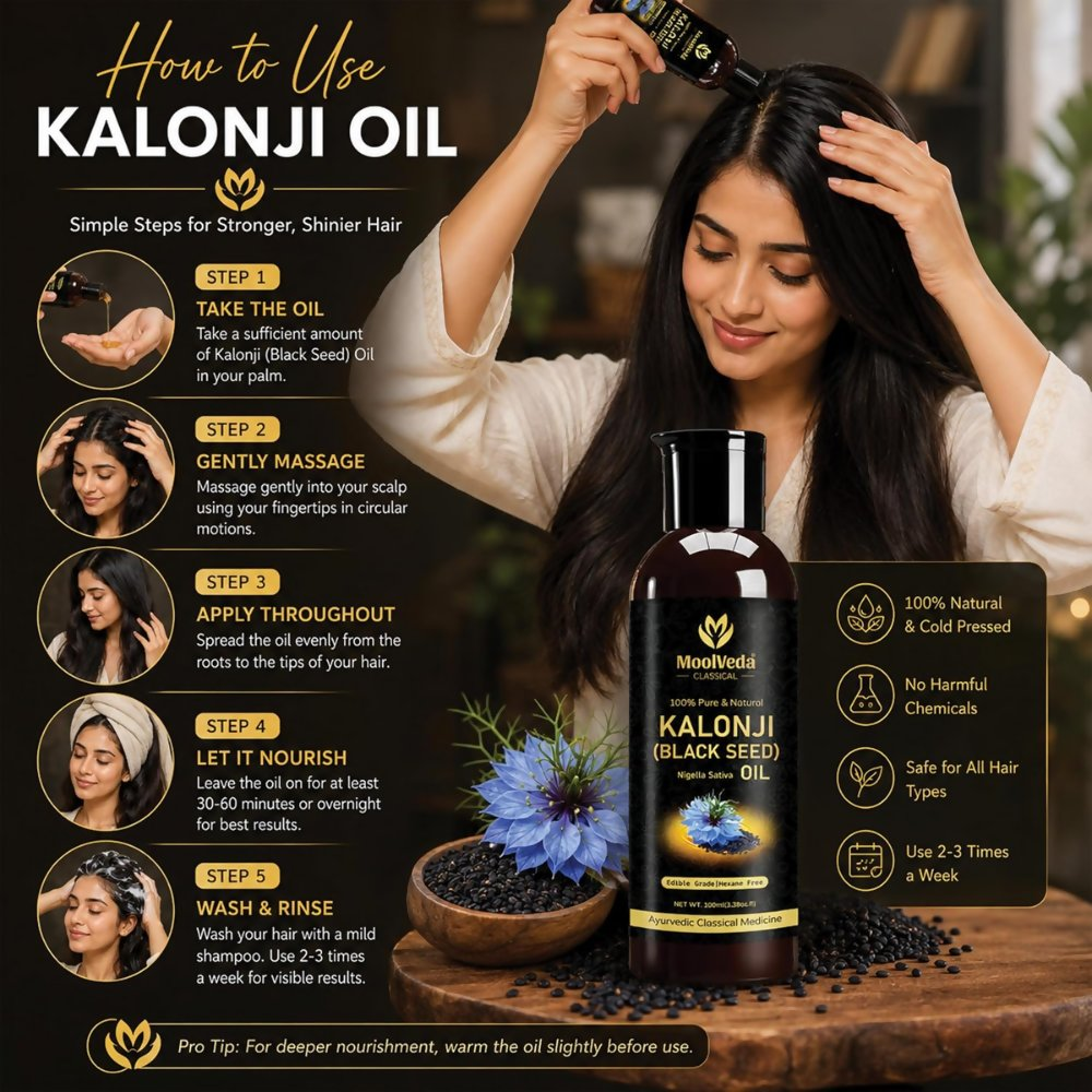 Moolveda Premium Cold Pressed Kalonji Oil - Black
