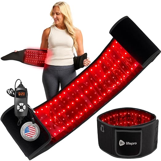 Red Light Therapy Belt with 660nm & 850nm Wavelengths for Body Treatment - Adjustable, Portable, USB Powered