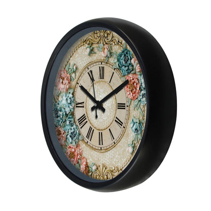 Wall Clock with Silent Movement, 30 cm, Black, MDF and Glass
