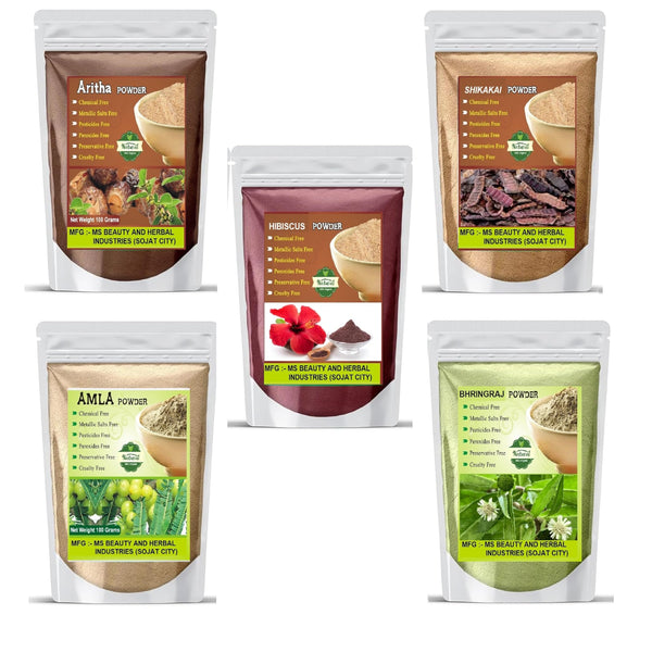 Herbal Hair Pack - Amla, Reetha, Shikakai, Bhringraj & Hibiscus Powder 500g