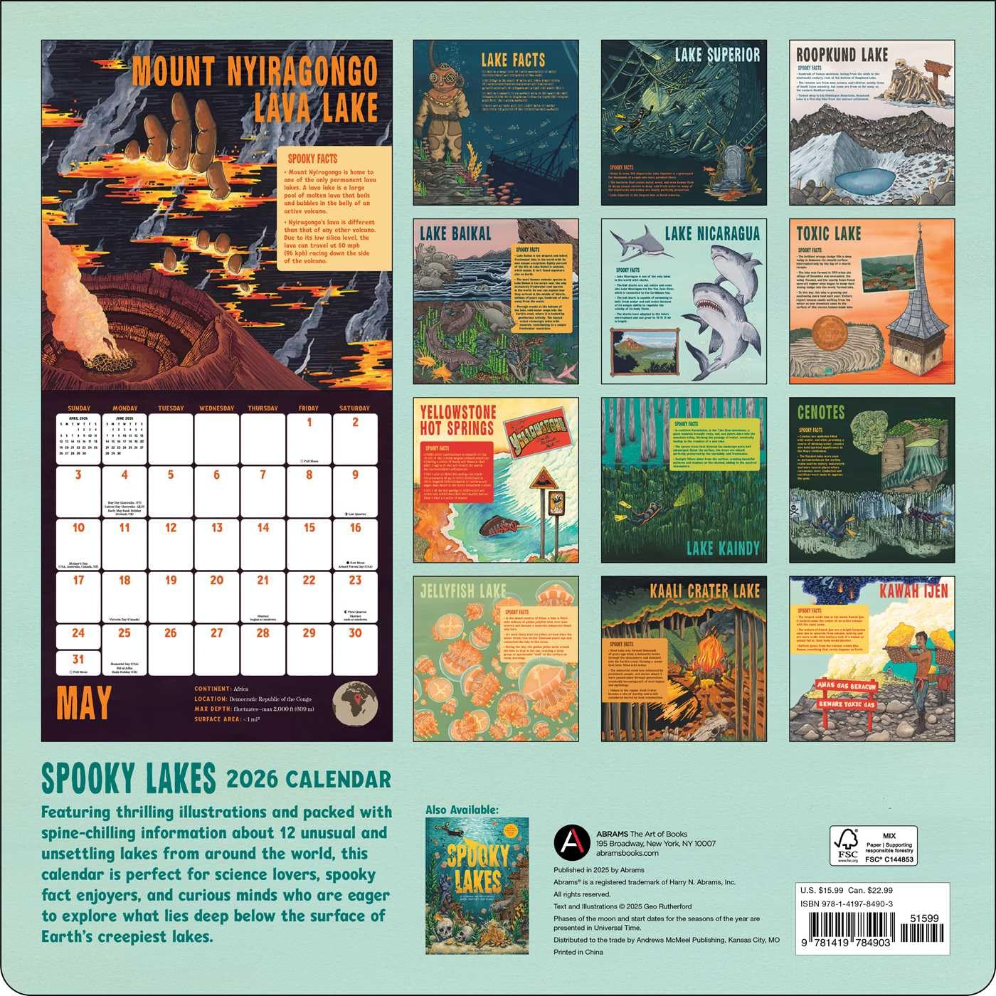 Spooky Lakes 2026 Wall Calendar