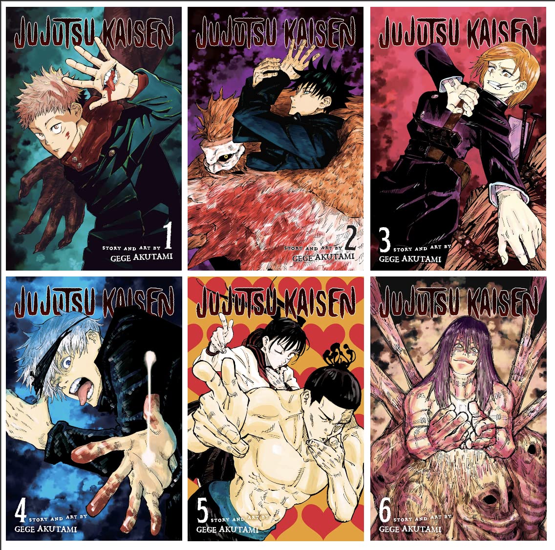 Jujutsu Kaisen Manga Vol. 1–6 Bundle Set
