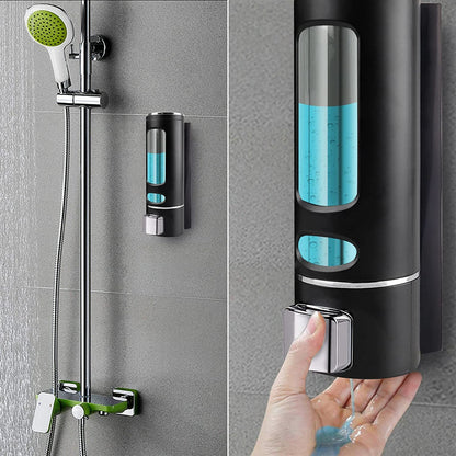 Wall Mounted Soap Dispenser - Plastic - Black and White - 400 ml Each