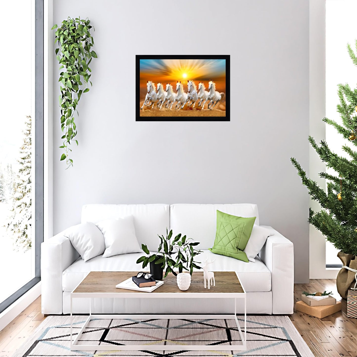Wall Painting with Frame 13 x 10 Inches - Digitally Printed Paper, Synthetic Wood, Multicolored Frame