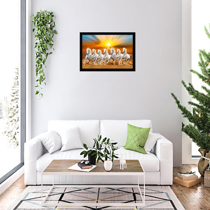 Wall Painting with Frame 13 x 10 Inches - Digitally Printed Paper, Synthetic Wood, Multicolored Frame