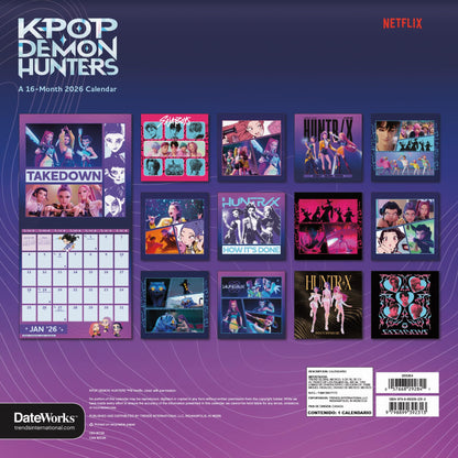 2026 Kpop Demon Hunters Wall Calendar 