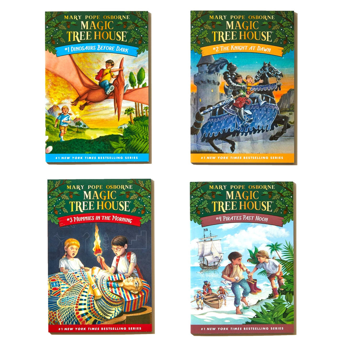 Magic Tree House Boxed Set, Books 1-4: Dinosaurs Before Dark, The Knight at Dawn, Mummies in the Morning, and Pirates Past Noon 