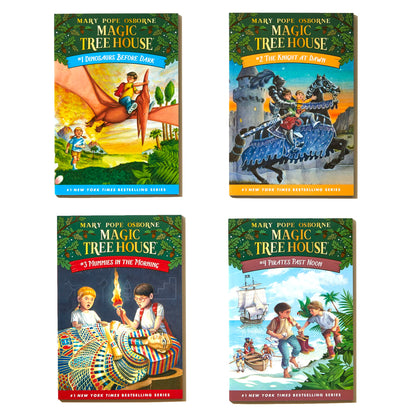 Magic Tree House Boxed Set, Books 1-4: Dinosaurs Before Dark, The Knight at Dawn, Mummies in the Morning, and Pirates Past Noon 
