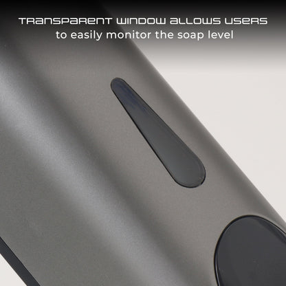 Wall Mounted Liquid Soap Dispenser - Gun Grey - 300 ml - Durable ABS Material - Easy Installation