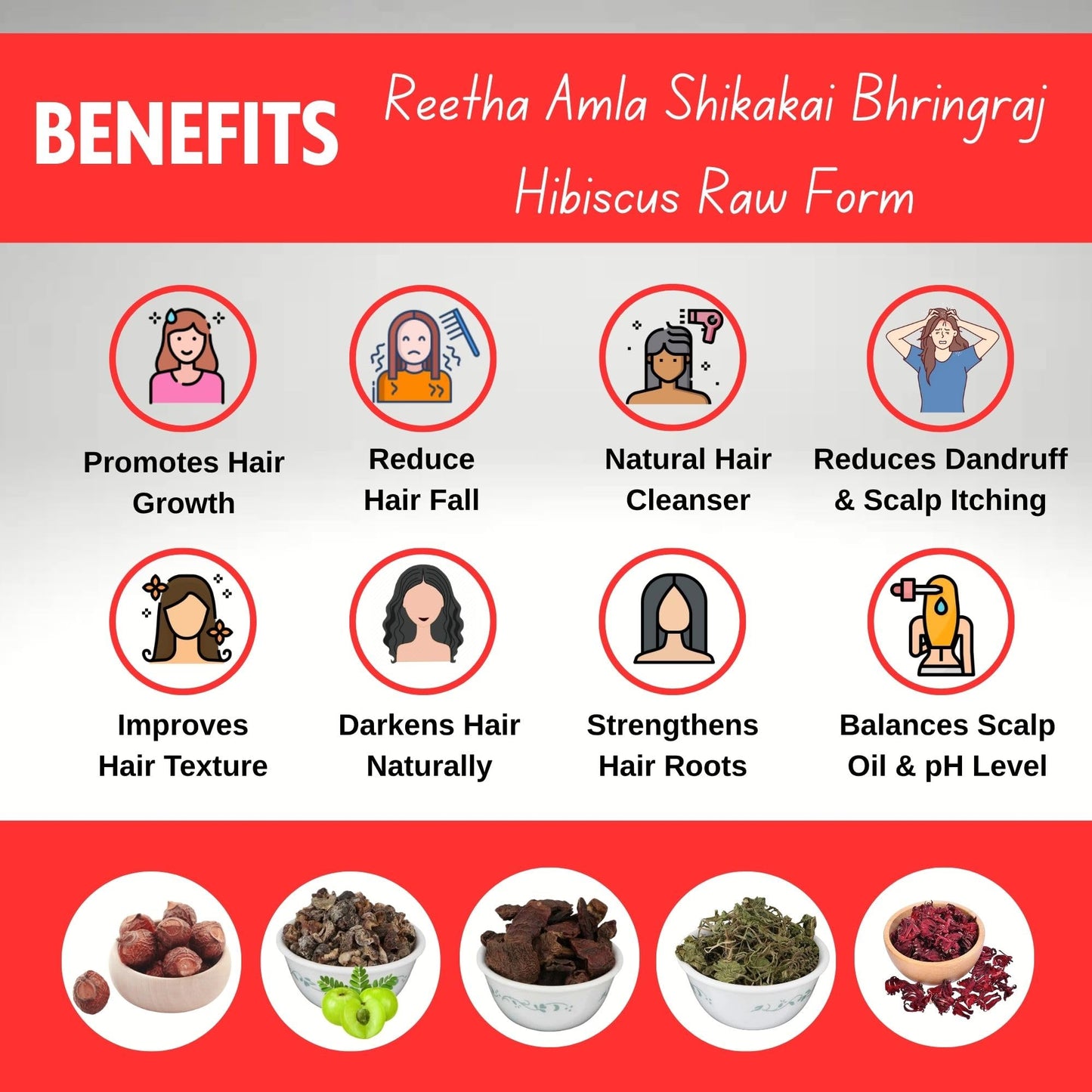 Herbal Hair Pack with Amla, Shikakai, Bhringraj & Hibiscus - 500g