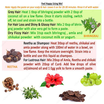 Herbal Hair Pack with Amla, Shikakai, Hibiscus & More - 250g