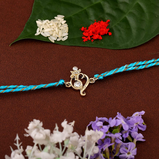 Ganesha Designer Rakhi Blue Thread Rakhi