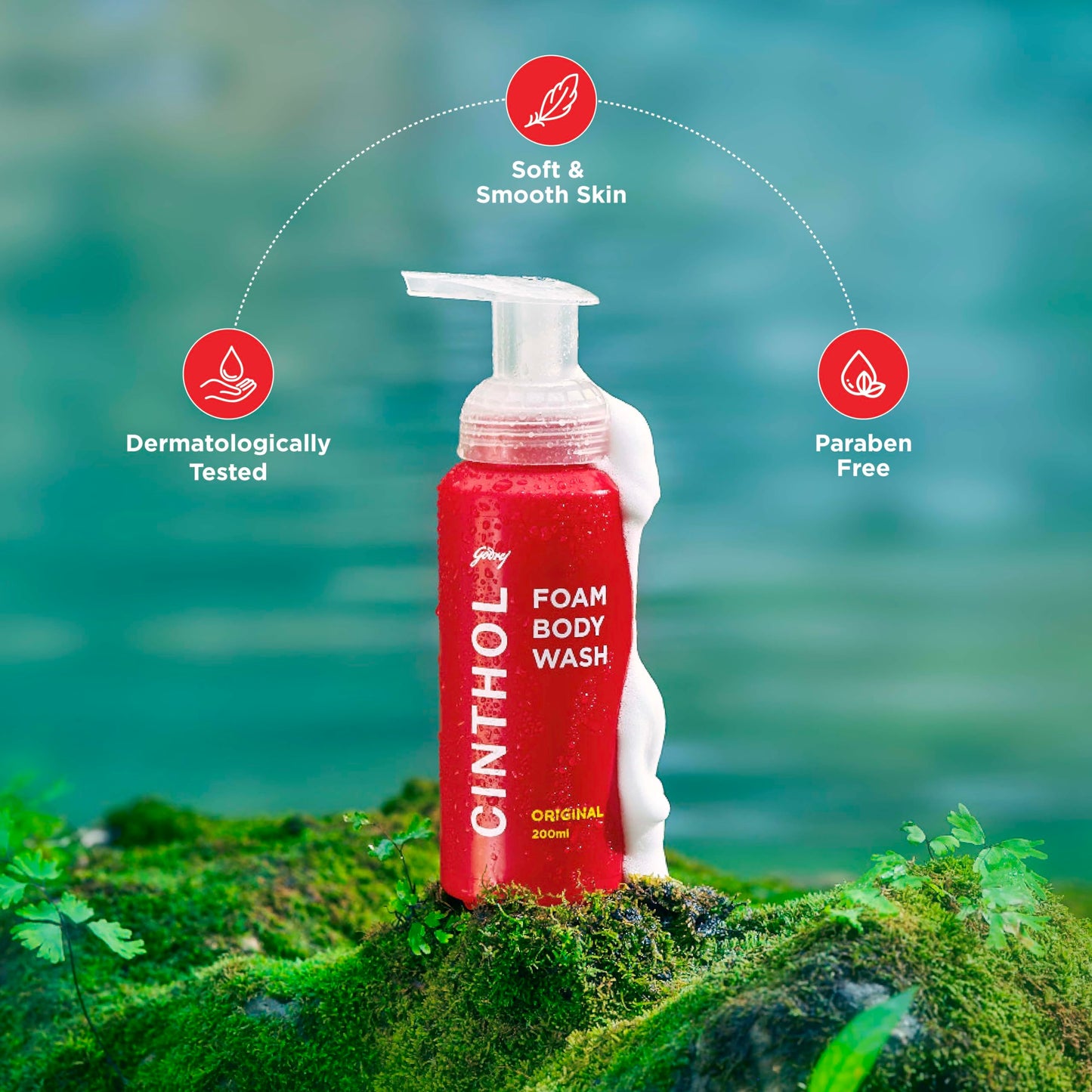 Cinthol Original Foam Body Wash Combi Pack - 600ml with 2 Refills