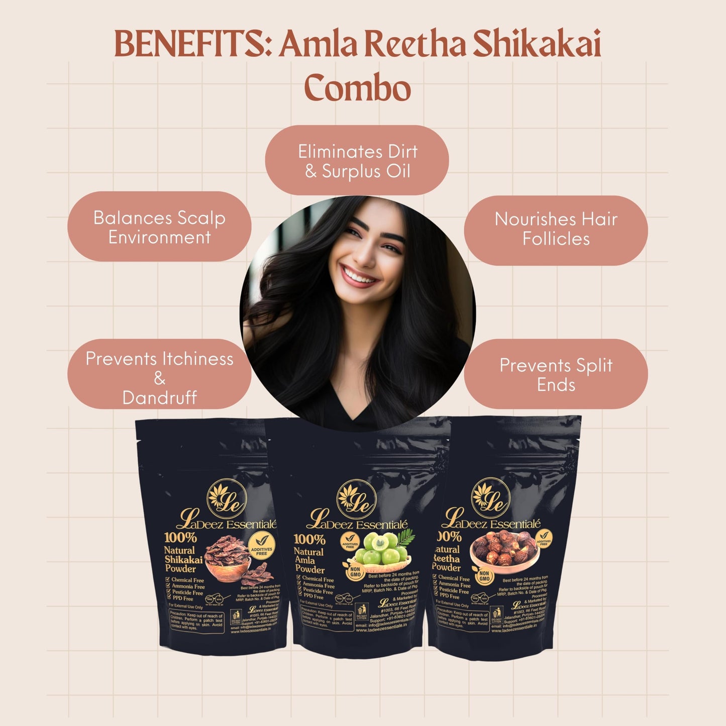 Amla Reetha Shikakai Hair Care Combo - 300g Herbal Pack