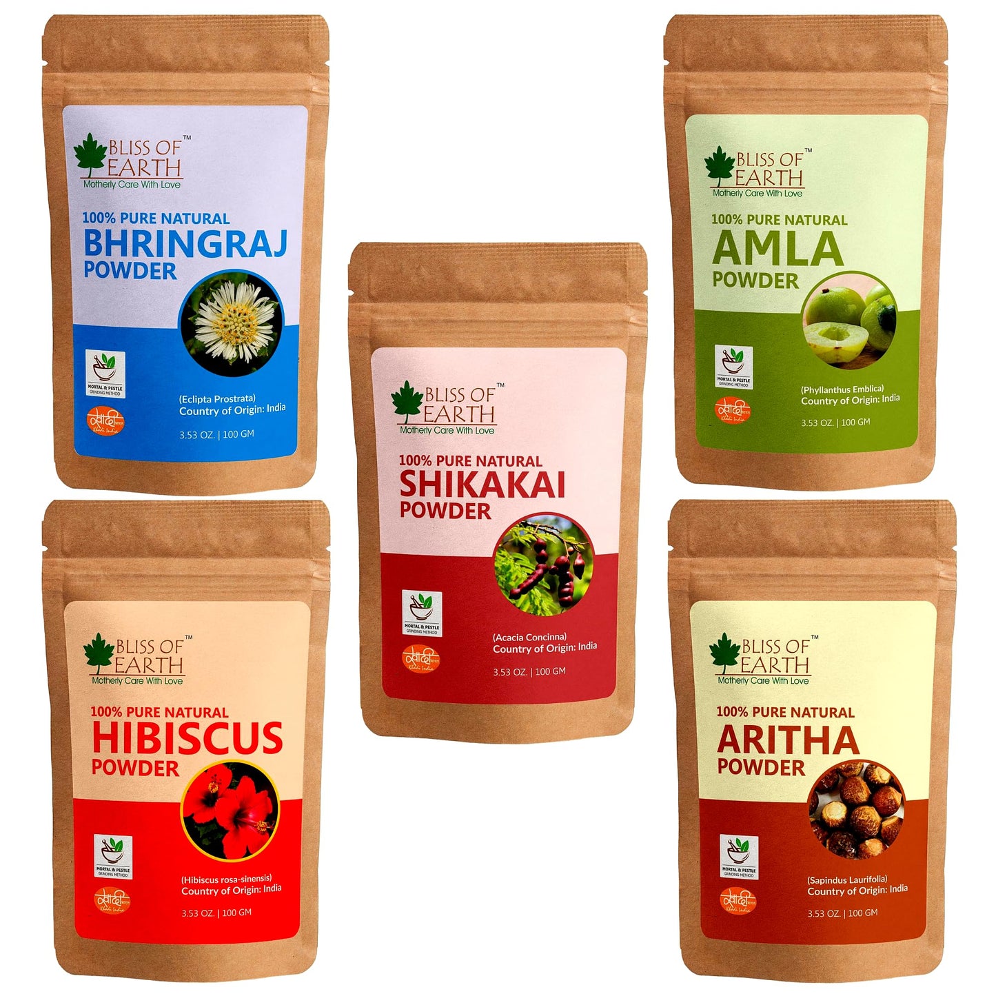 Natural Herbal Hair Care Pack - Amla, Reetha, Shikakai & More