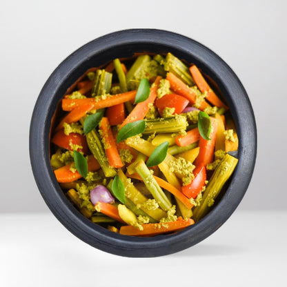 Craftsman India Online Deep Burned Uncoated Clay Pot for Cooking and serving Combo 1 & 2 Liter|Black