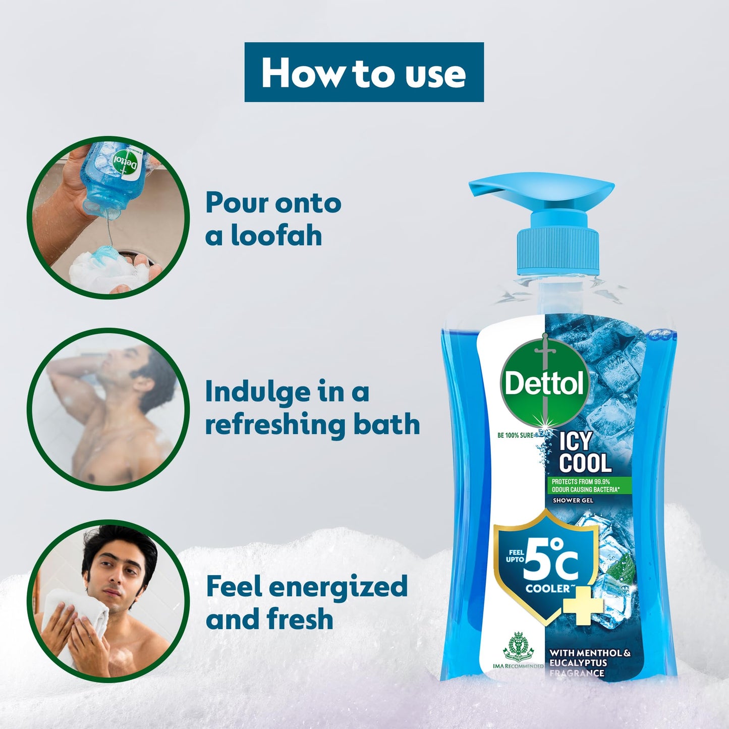 Icy Cool Body Wash for Men with Salicylic Acid - 500ml