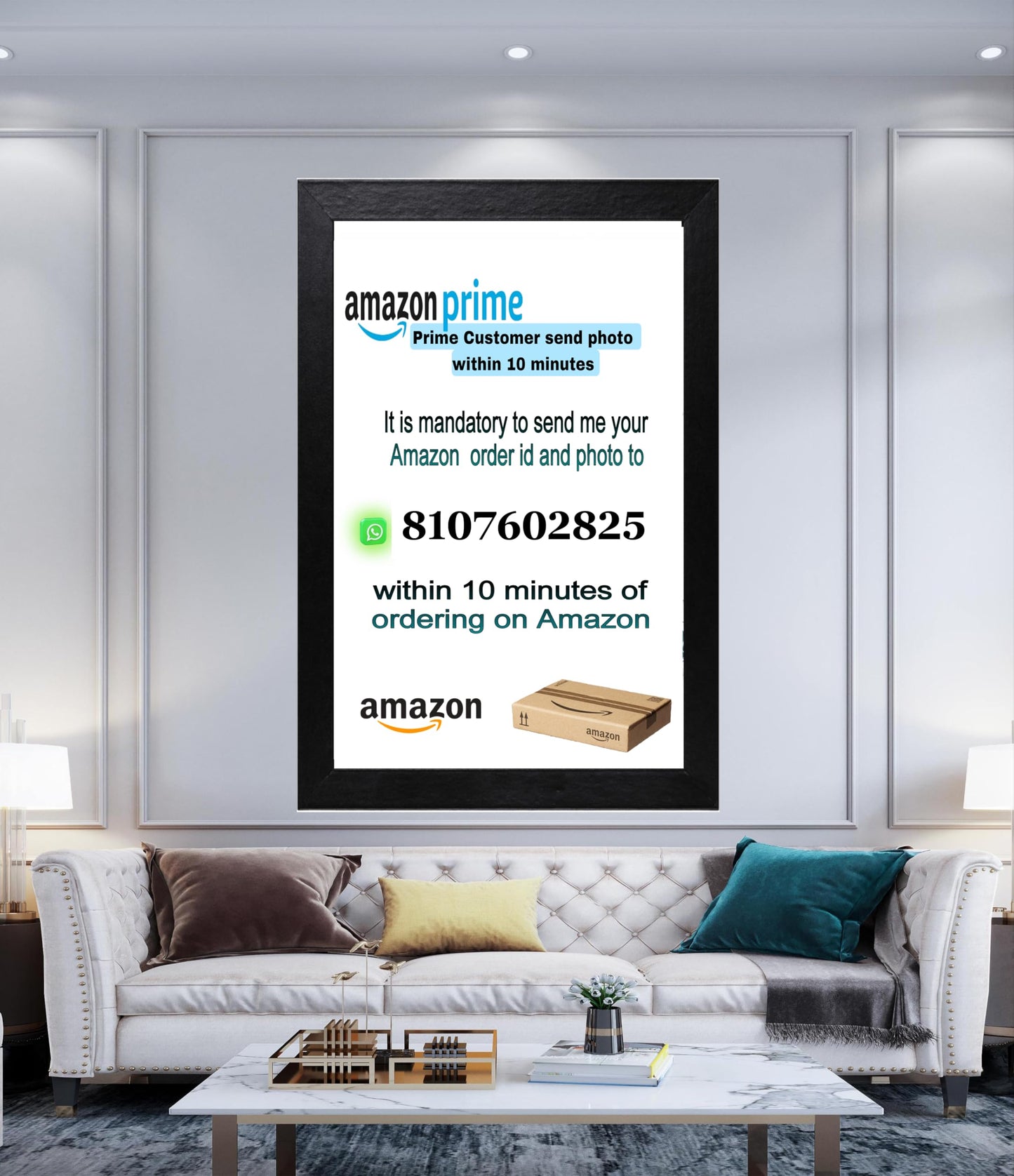 Wall Painting - Digital Handmade Smock Pattern - Black & White - 8x10 Inches - Wooden Frame with PVC Glass