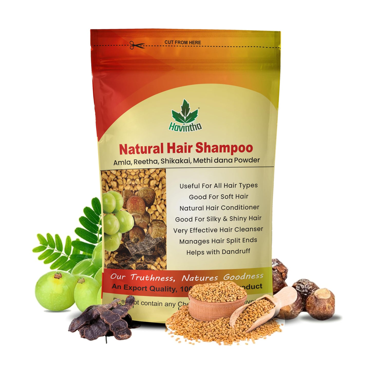 Natural Hair Shampoo with Amla, Reetha & Shikakai - 227g