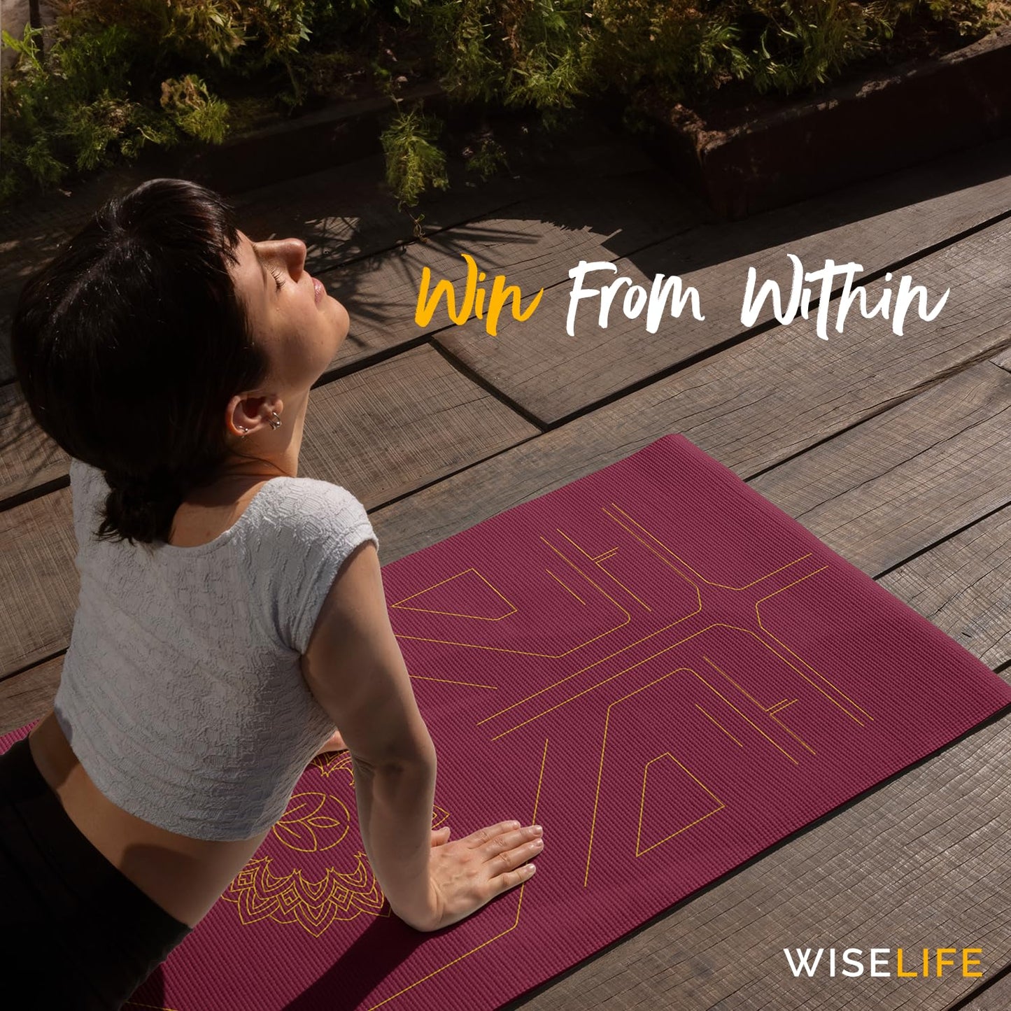 Extra Wide Non-Slip Yoga Mat with Carry Strap - 6mm Thick