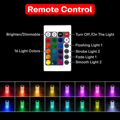 LED Table Lamp with Astronaut Projector and Crystal Design - 16 Color Changing - USB Rechargeable - Modern Touch Control