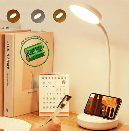 LED Desk Lamp with Touch Control, Dual Battery, USB Type-C, 40 x 11.5 x 10 cm, White