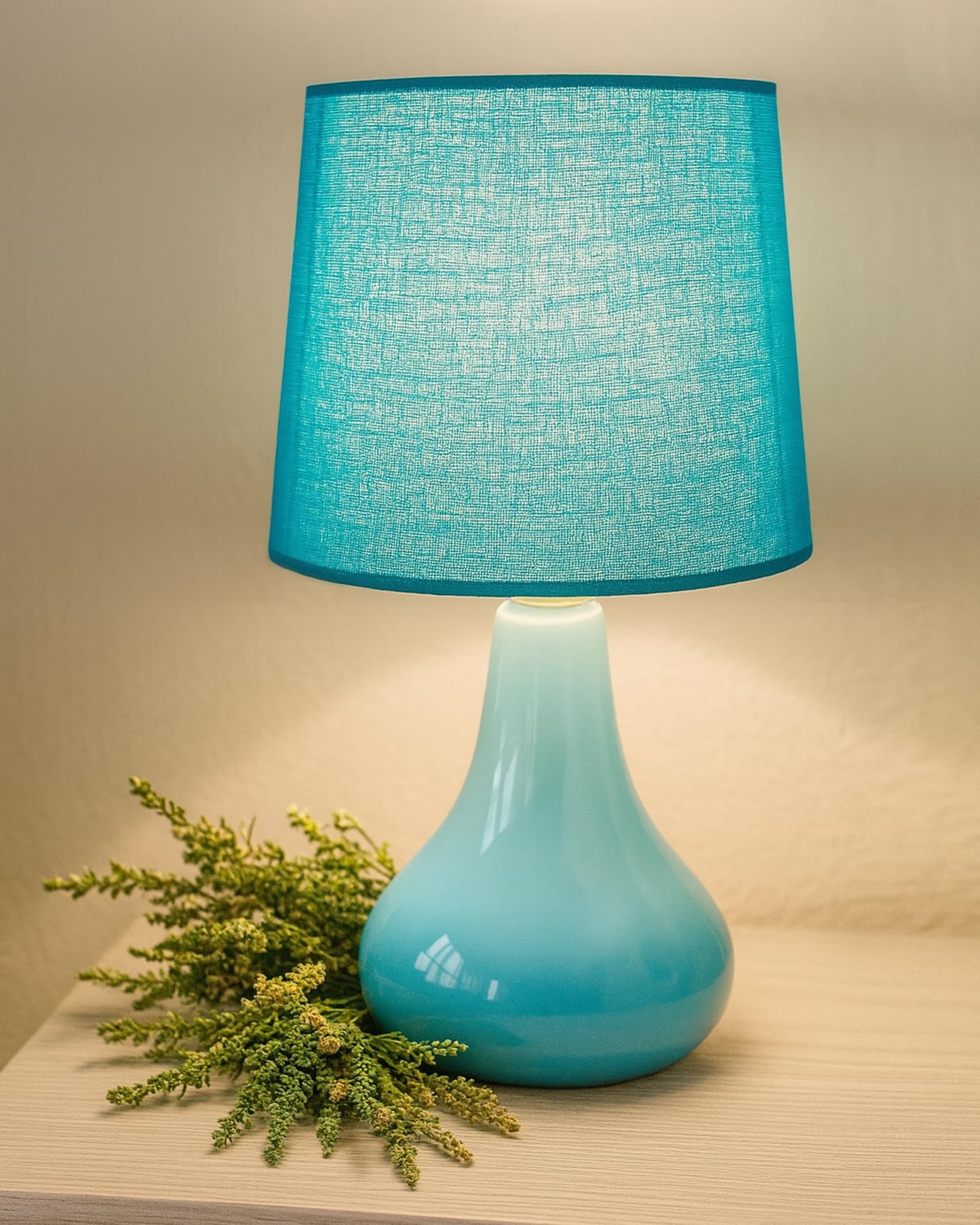 Table Lamp Modern Minimalist Blue Ceramic 15x15x30cm