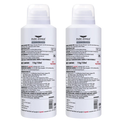 Men's Deodorant Spray, Fresh Aroma, 150ml Each, Pack of 2