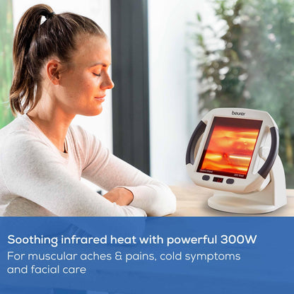 Red Light Therapy Lamp 300W Ceramic Infrared Heat for Full Body Treatment - Portable, Adjustable, Red
