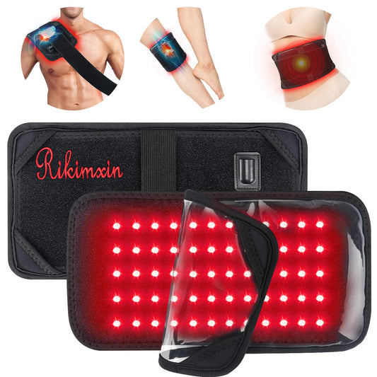 Red Light Therapy Belt with 60 LEDs, 660nm & 850nm, Detachable Pad, 20 Min Auto Timer, for Knee & Neck Relief