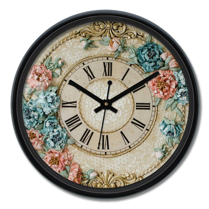 Wall Clock with Silent Movement, 30 cm, Black, MDF and Glass