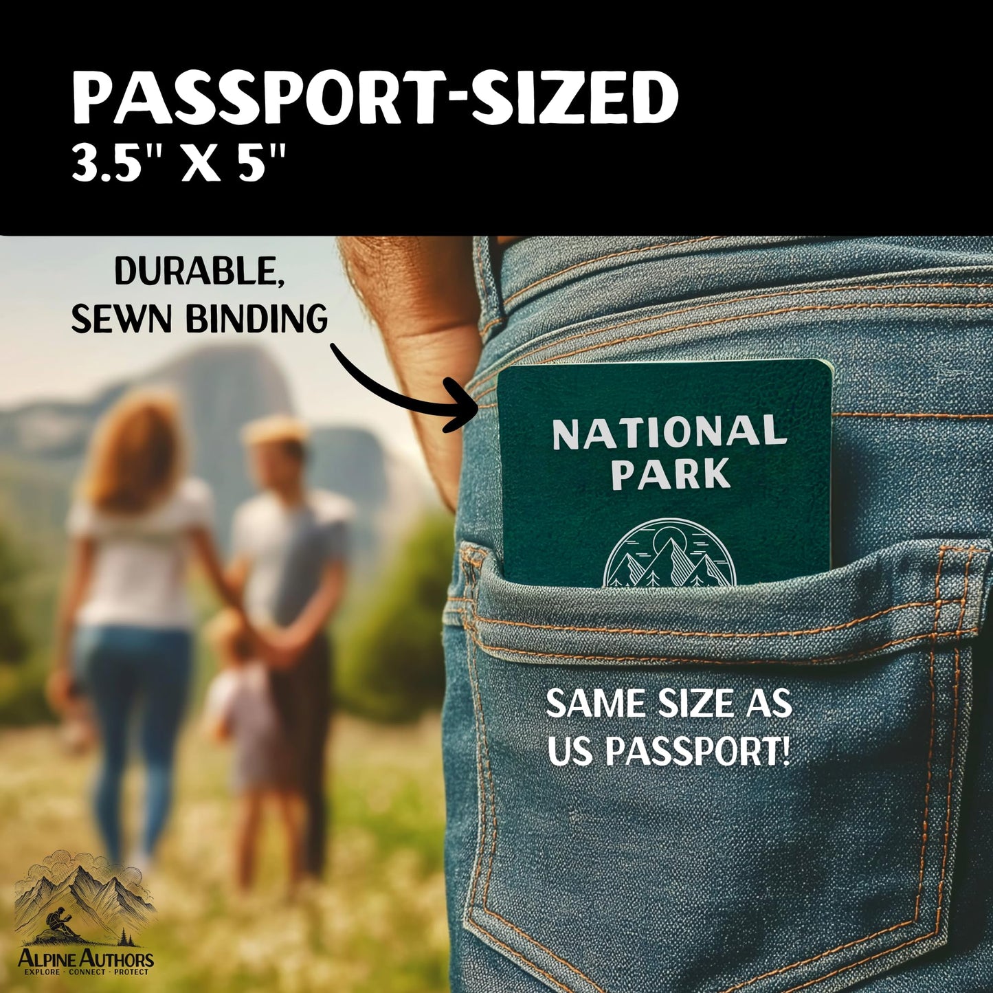 National Parks Stamp Book with Sticker Set: Passport-Sized National Park Book with Passport Stickers, Travel Planner, Map, and Parks Checklist Tracker
