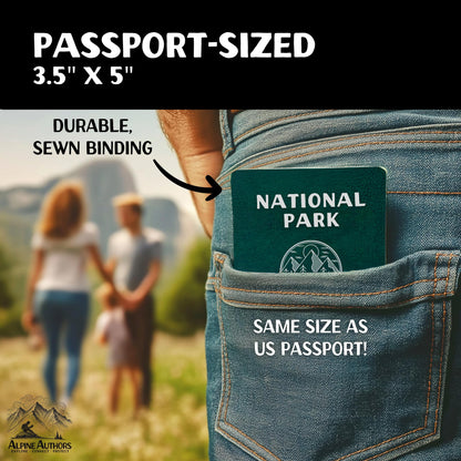 National Parks Stamp Book with Sticker Set: Passport-Sized National Park Book with Passport Stickers, Travel Planner, Map, and Parks Checklist Tracker