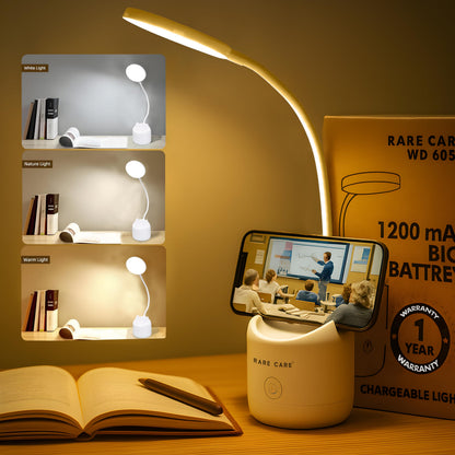 LED Table Lamp with 3 Light Modes - USB Rechargeable - 1200mAh Battery - Modern Design
