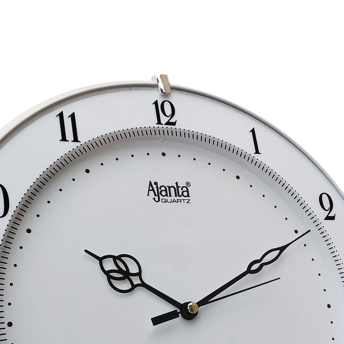 Ajanta Analog Wall Clock - 28 cm White Plastic with Step Movement