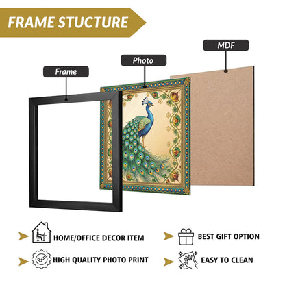 Wall Painting Set of 4 - Traditional Madhubani & Rajasthani Pichwai Art - 22cm Wooden Panels