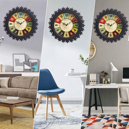 Classic Roulette Wall Clock 17 Inch – Silent Non-Ticking Analog Wall Clock for Living Room, Bedroom & Office